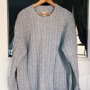 LL Bean cable knit wool sweater L